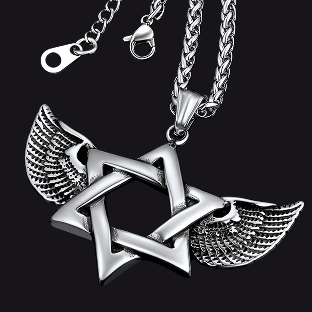 Flash Sale Jewish Star David Necklace Wing
