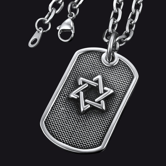 FaithHeart Custom Jewish Star Of David Dog Tag Necklace For Men FaithHeart