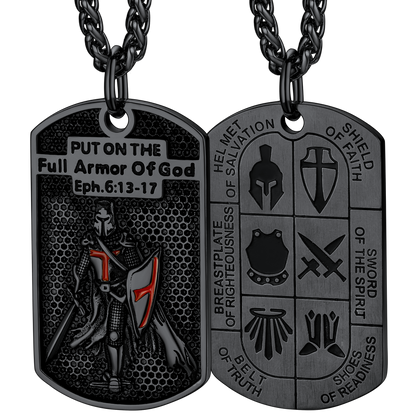 FaithHeart Religious Knights Templar Dog Tag Necklace For Men FaithHeart