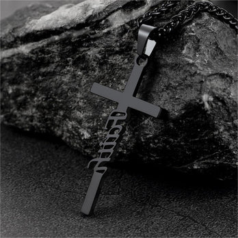 FaithHeart Christian Faith Cross Necklace Pendant for Men FaithHeart