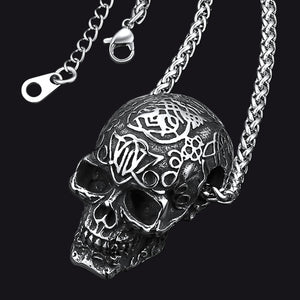 FaithHeart Gothic Skull Pendant Necklace For Men FaithHeart