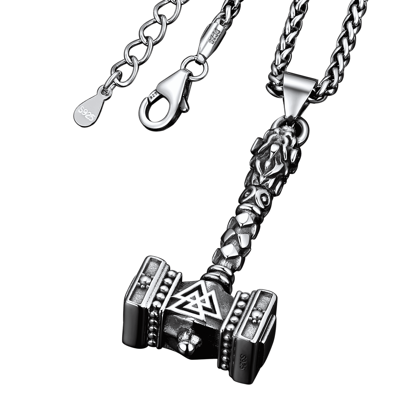 FaithHeart Thor's Hammer Necklace Mjolnir Charm For Men FaithHeart