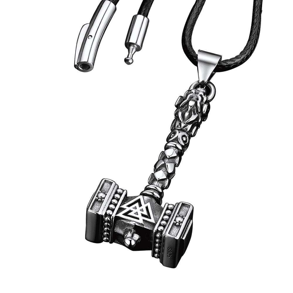 FaithHeart Thor's Hammer Necklace Mjolnir Charm For Men FaithHeart