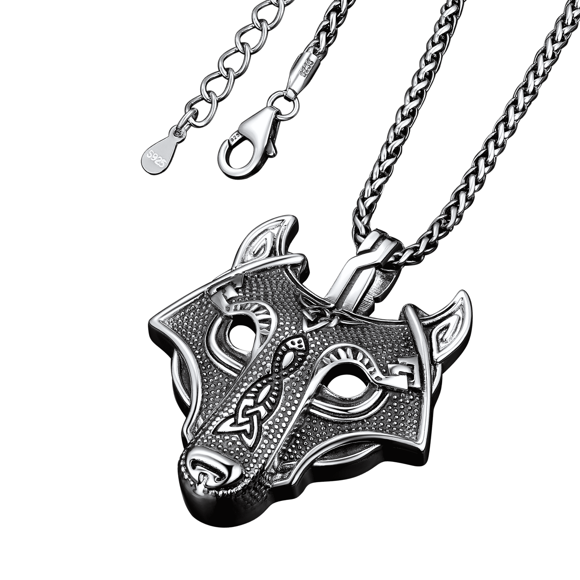 FaithHeart Viking Celtic Wolf Necklace For Men FaithHeart