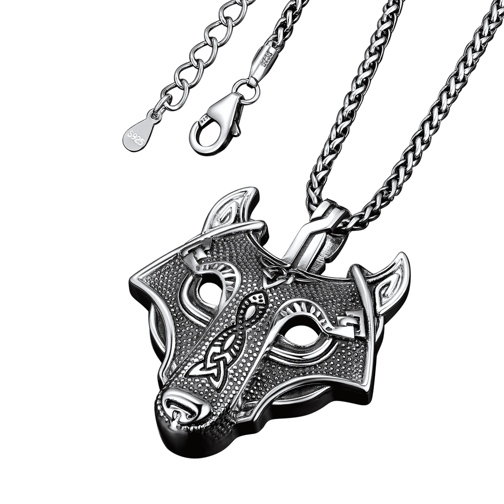 Viking Wolf Necklace for Men | Stainless Steel | Amulet