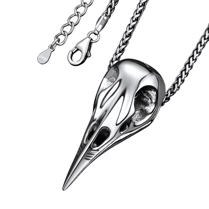 FaithHeart Viking Odin Raven Skull Necklace For Men FaithHeart