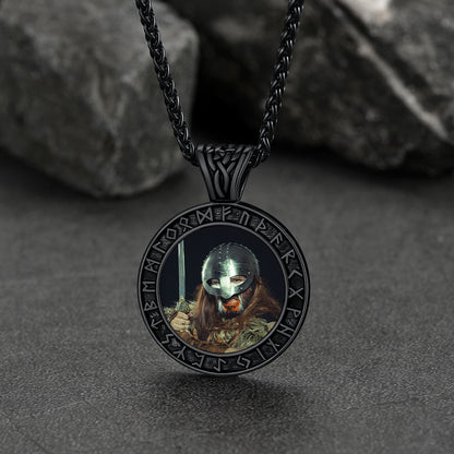 FaithHeart Customized Photo Necklace Viking Rune Medal Pendant FaithHeart