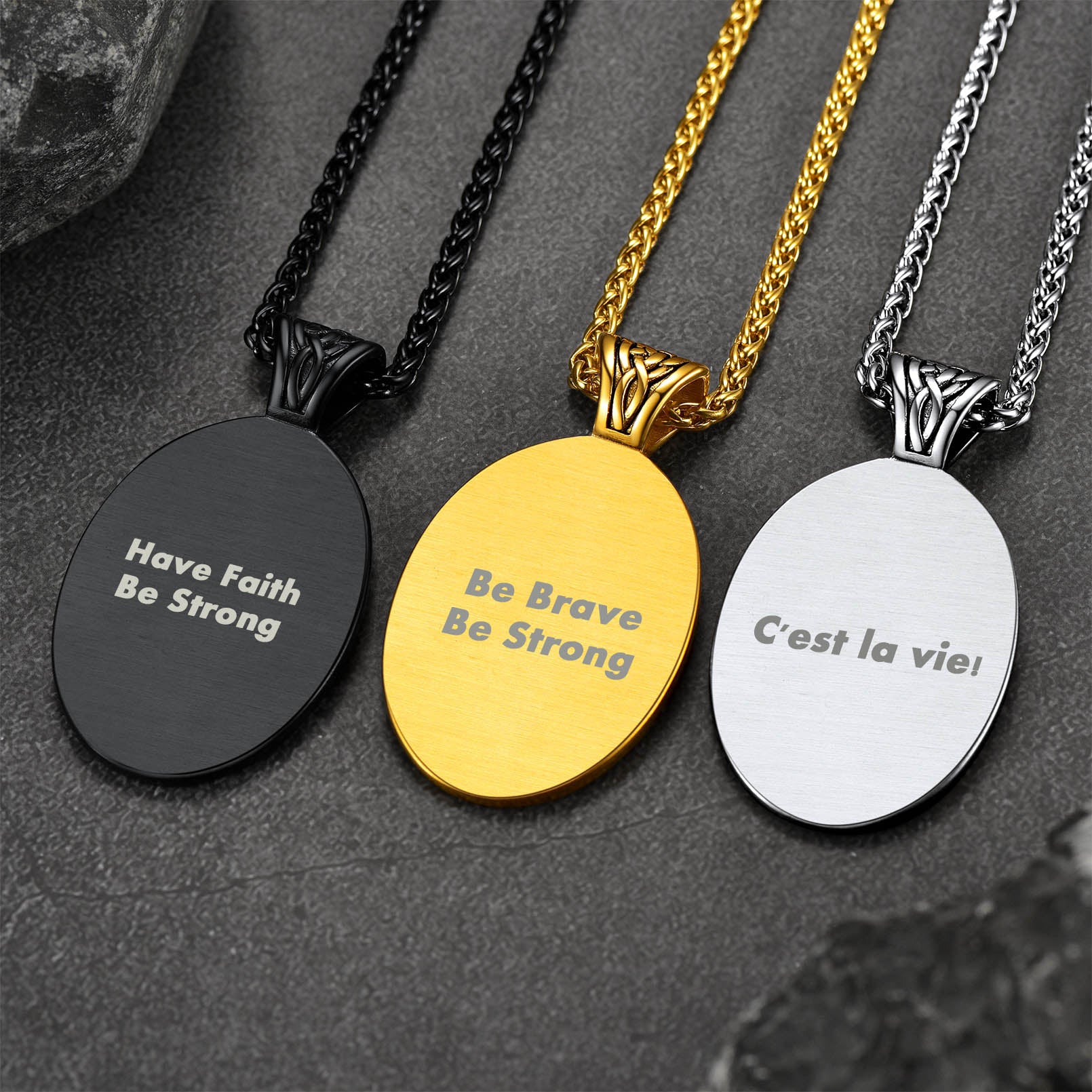FaithHeart Customized Engraved Picture Necklaces Runes Necklace FaithHeart