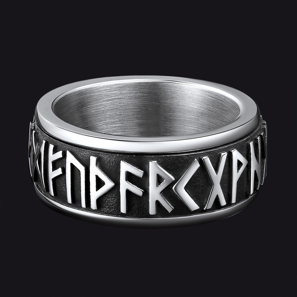 FaithHeart Norse Viking Rune Spinner Ring For Anxiety For Men FaithHeart