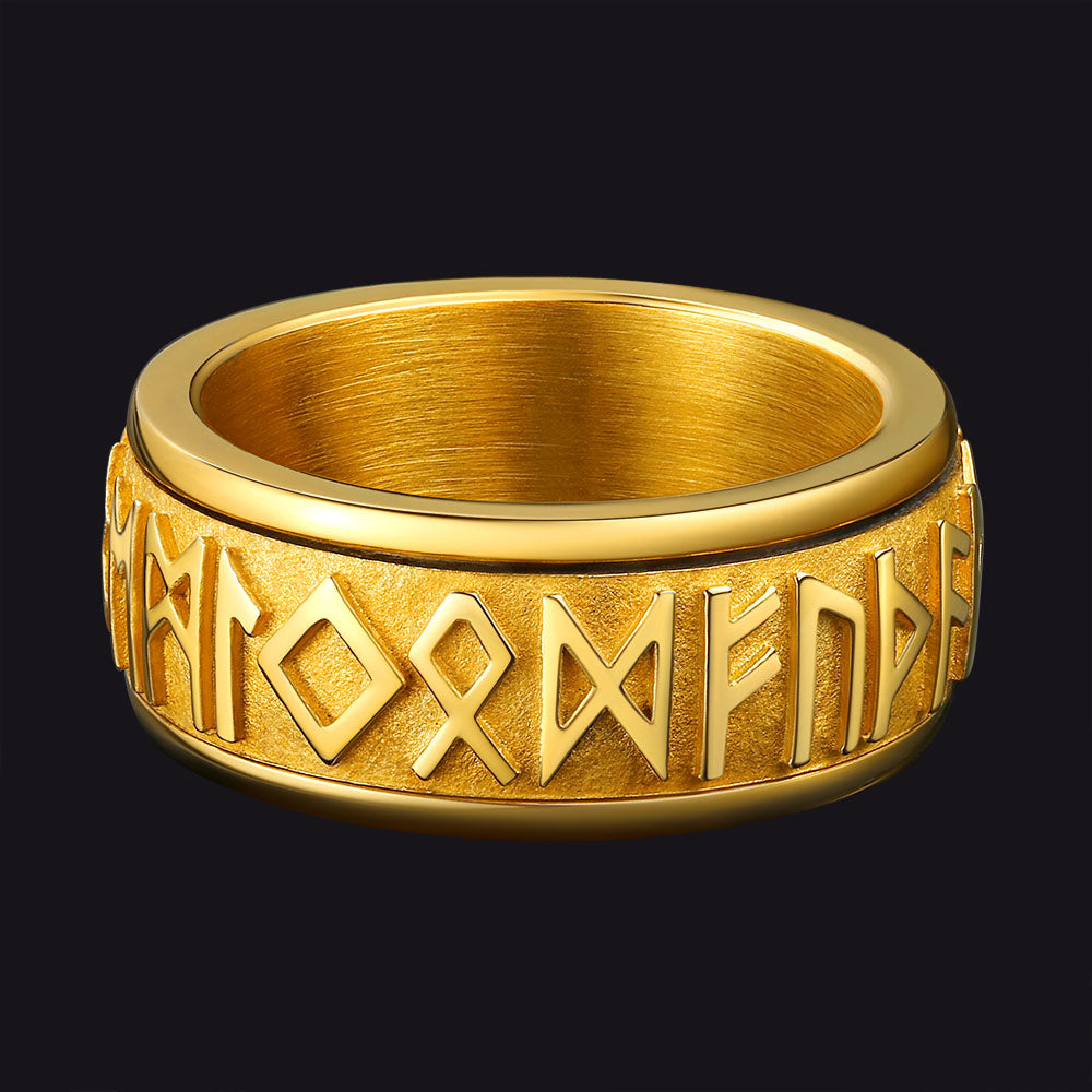 FaithHeart Norse Viking Rune Spinner Ring For Anxiety For Men FaithHeart