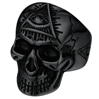 FaithHeart Ancient Eye of Providence Skull Ring For Men FaithHeart