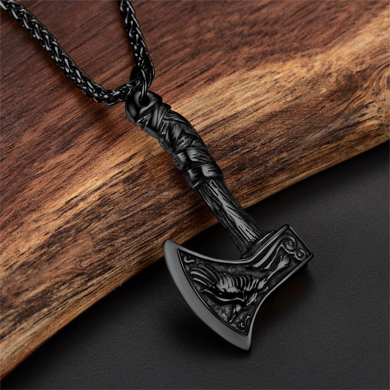 FaithHeart Viking Battle Axe Necklace for Men FaithHeart