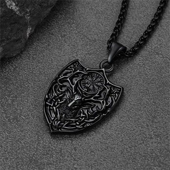 FaithHeart Norse Viking Compass Deer Necklace For Men FaithHeart