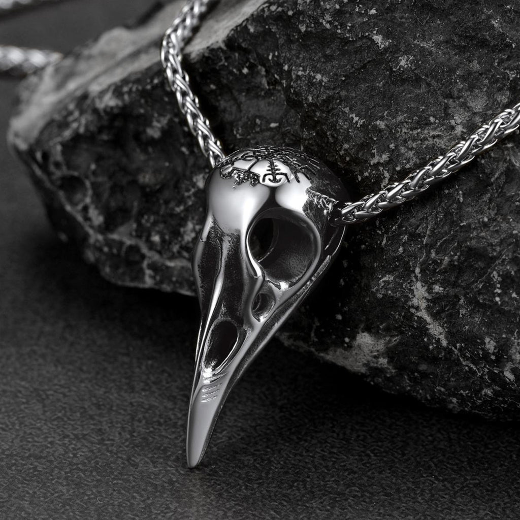 Raven Skull Necklace for Men | Viking Jewelry – FaithHeart Jewelry