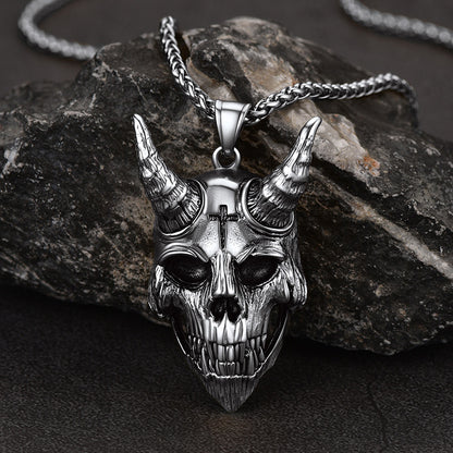 FaithHeart Gothic Skull Goat Necklace Devil Pendant for Men FaithHeart
