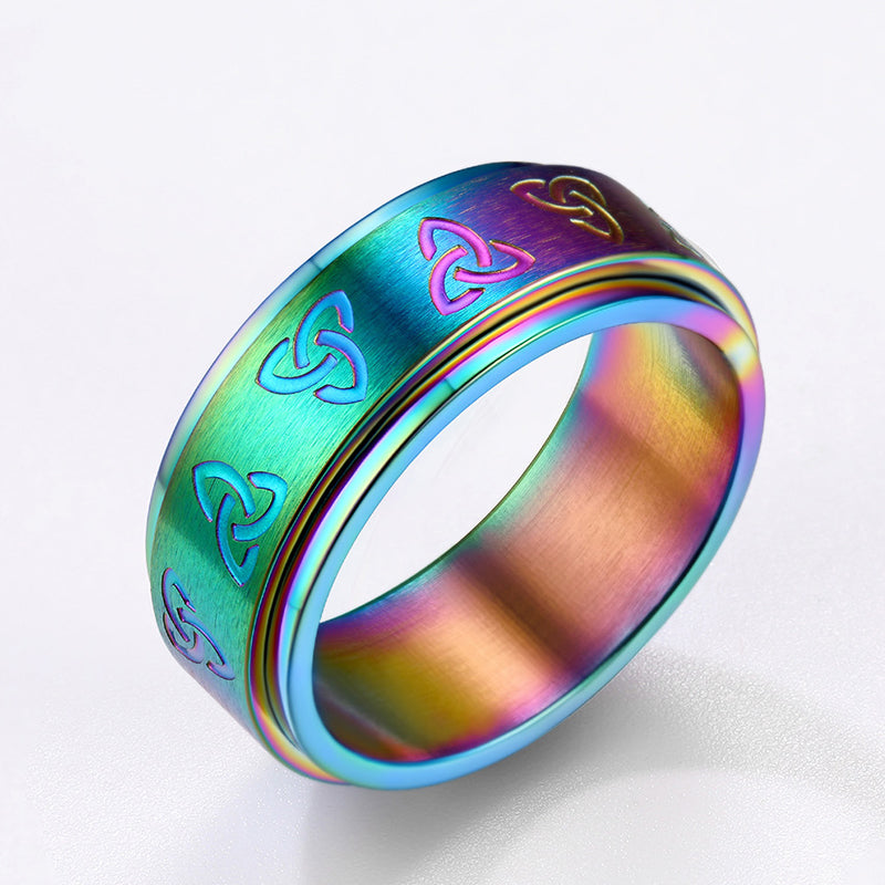 FaithHeart Celtic Knot Fidget Band Ring for Anxiety for Men FaithHeart