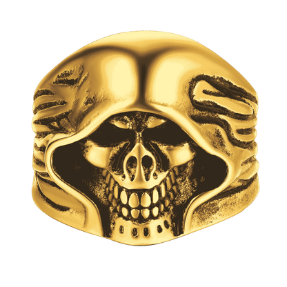 FaithHeart Gothic Grim Reaper Skull Ring For Men FaithHeart