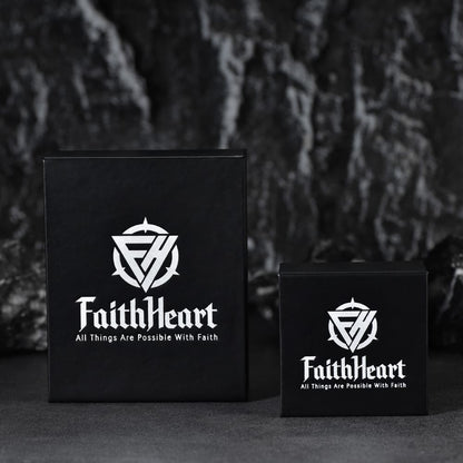 FaithHeart Christian Cross Pendant Necklace With Ring For Men FaithHeart