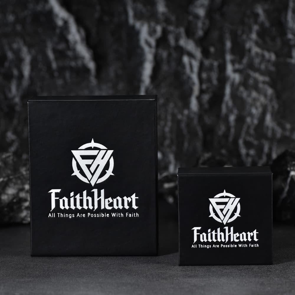 FaithHeart Unique Down Cross Necklace Stainless Steel Jesus Pendant for Men FaithHeart