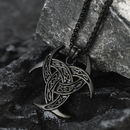 FaithHeart Viking Odin Triple Horn Necklace for Men FaithHeart