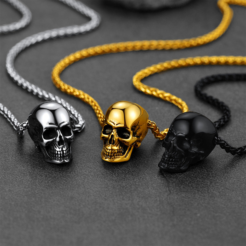 FaithHeart Gothic Skull Necklace For Men FaithHeart