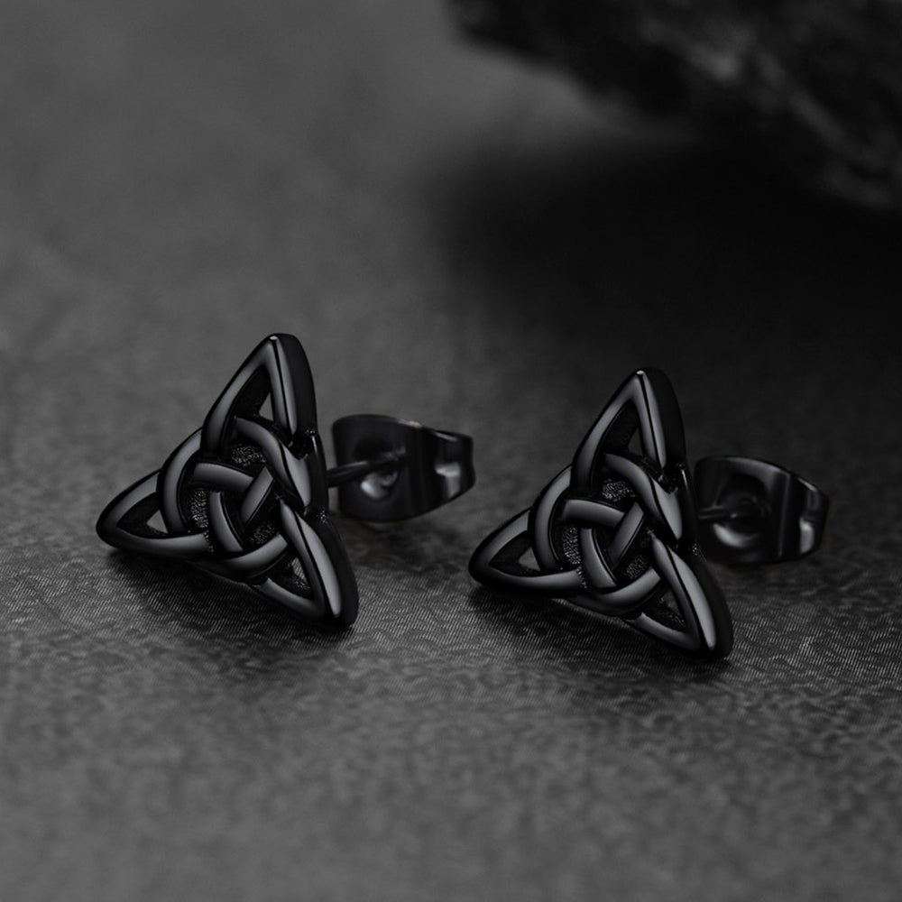 FaithHeart Trinity Celtic Knot Stud Earrings For Men FaithHeart