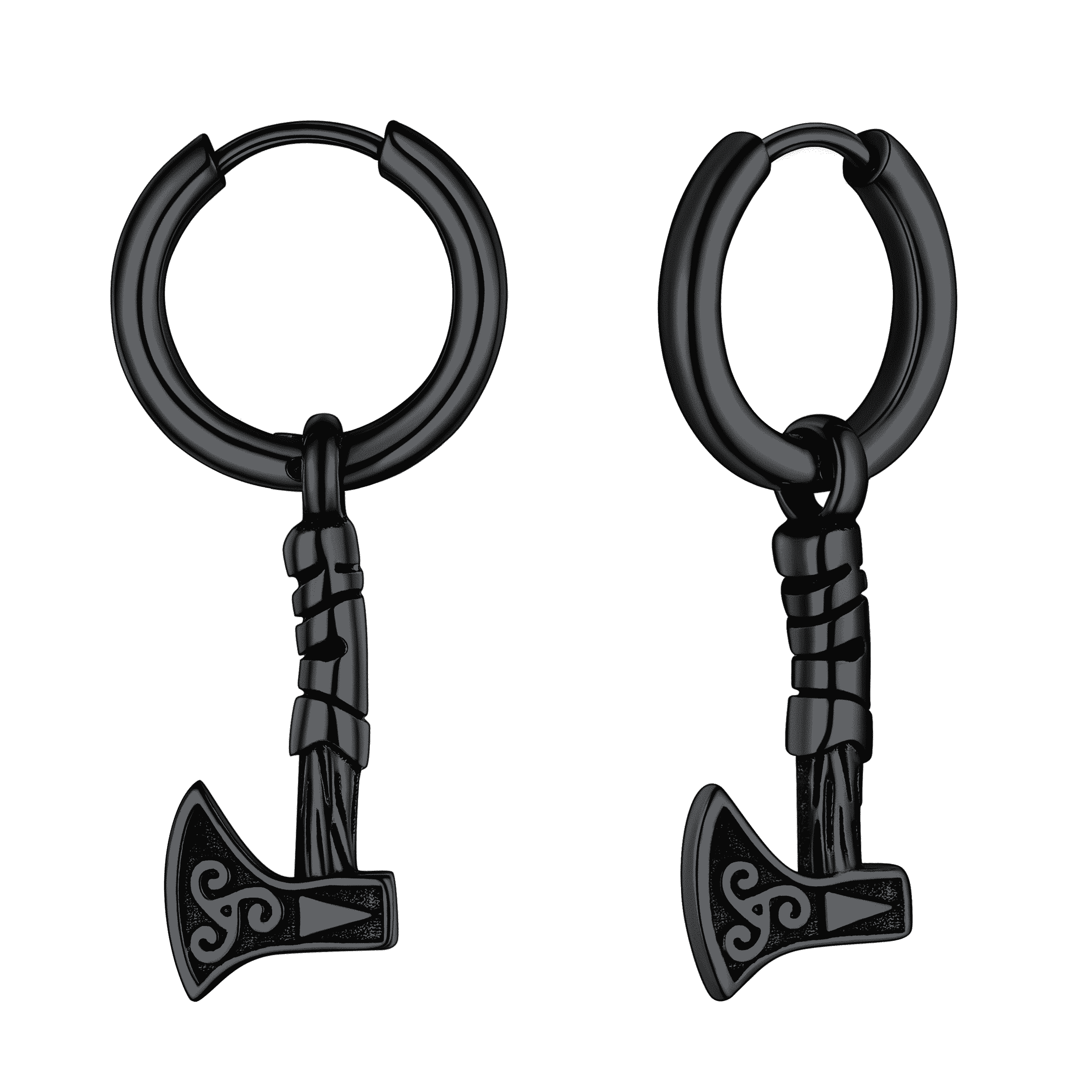 FaithHeart Viking Battle Axe Dangle Hoop Earrings For Men FaithHeart