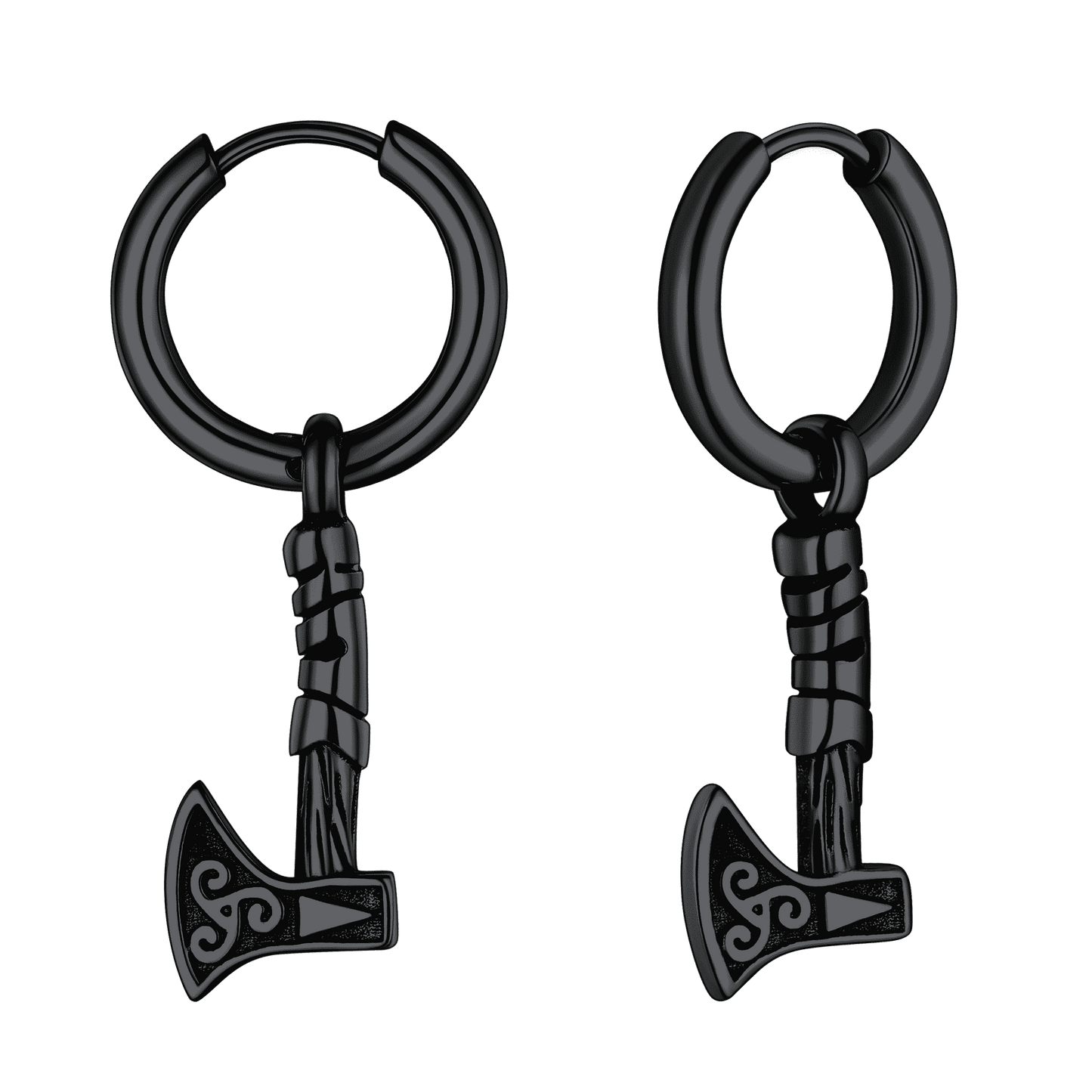 FaithHeart Viking Battle Axe Dangle Hoop Earrings For Men FaithHeart
