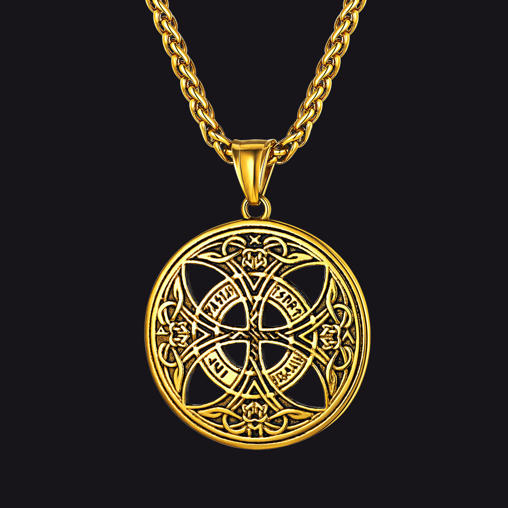 FaithHeart Viking Celtic Love Knot Necklace For Men With Rune FaithHeart