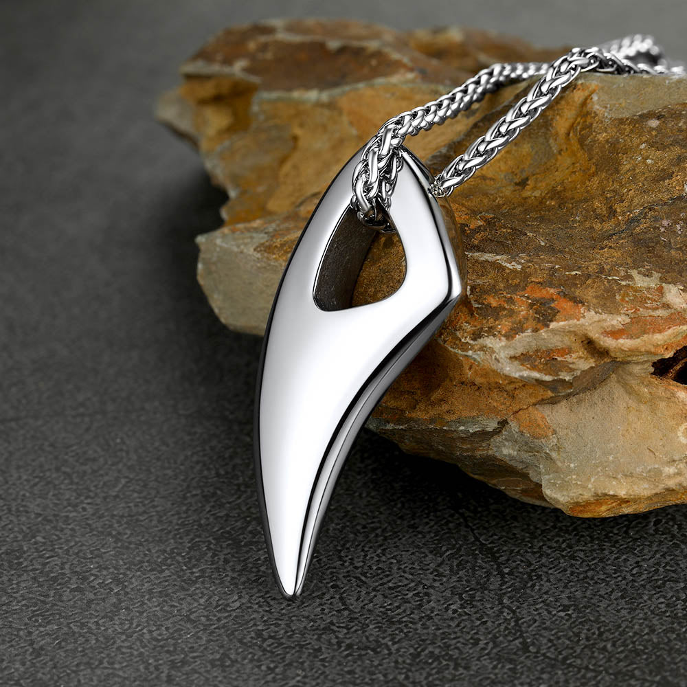 Viking Wolf Tooth Spear Necklace for Men | Silver – FaithHeart Jewelry