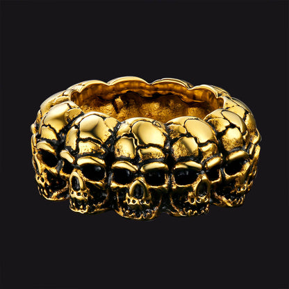 FaithHeart Gothic Stainless Steel Skull Ring for Men FaithHeart