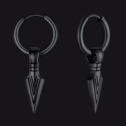 FaithHeart Punk Spear Arrowhead Drop Dangle Earrings For Men FaithHeart