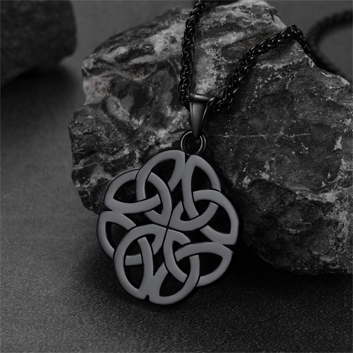 FaithHeart Viking Irish Celtic Knot Necklace For Men FaithHeart