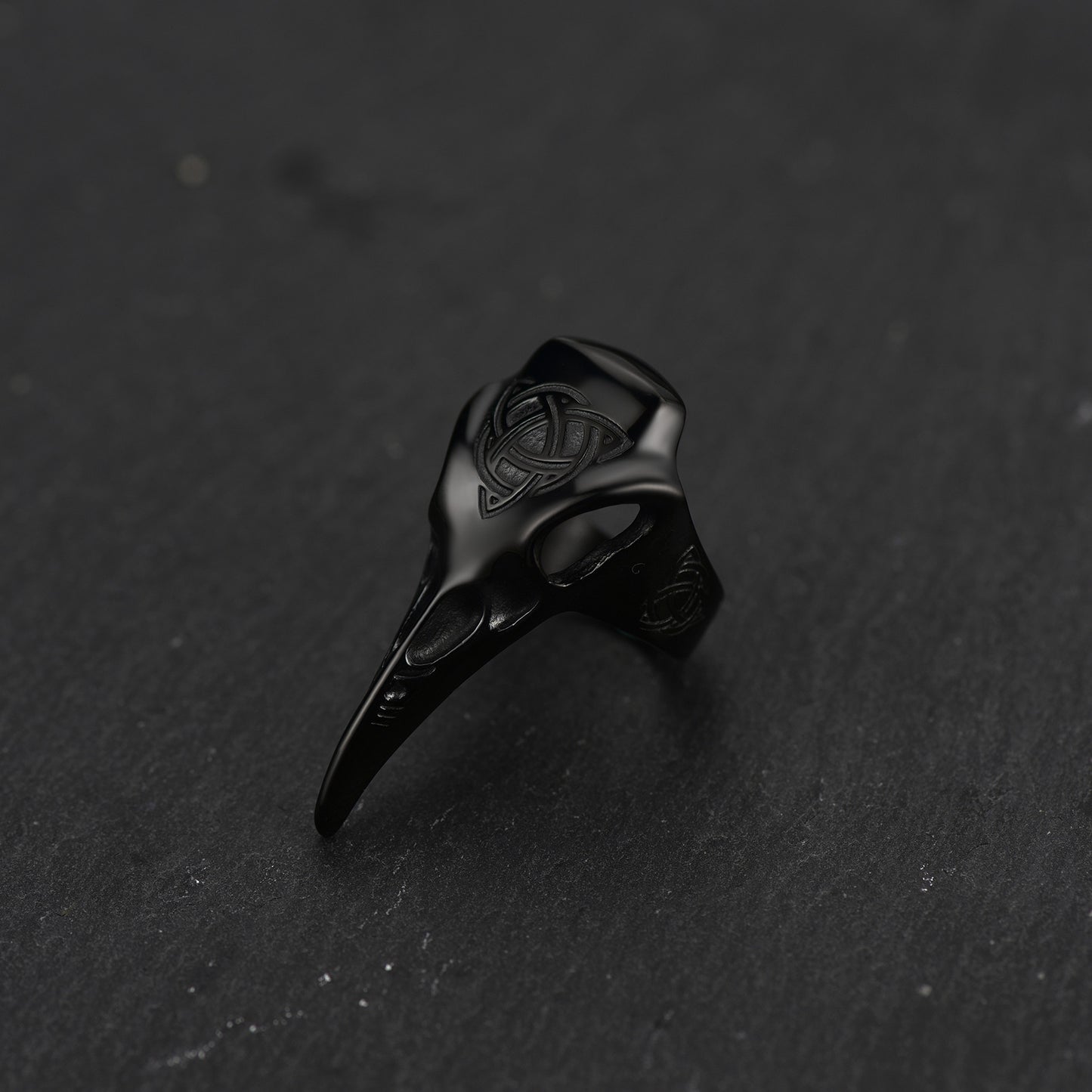FaithHeart Viking Raven Skull Ring With Celtic Knot For Men FaithHeart