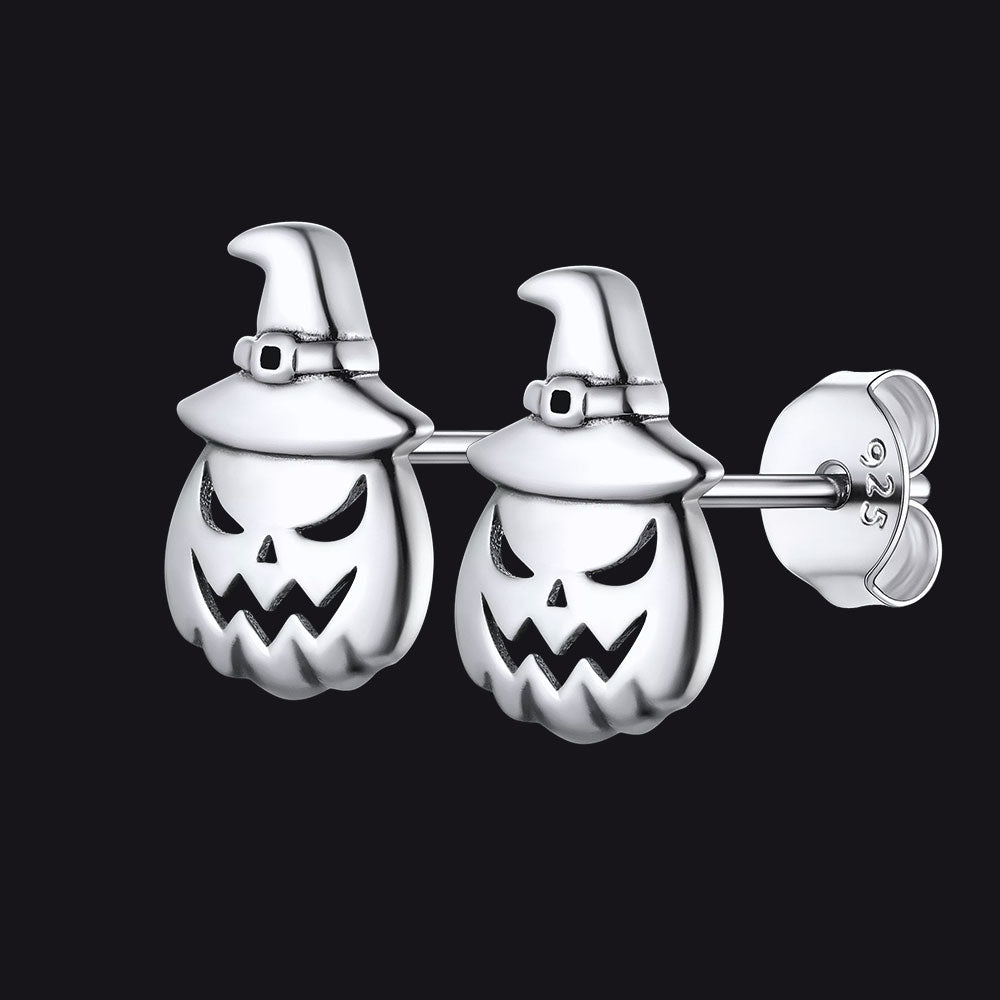 Halloween Pumpkin Earrings Sterling