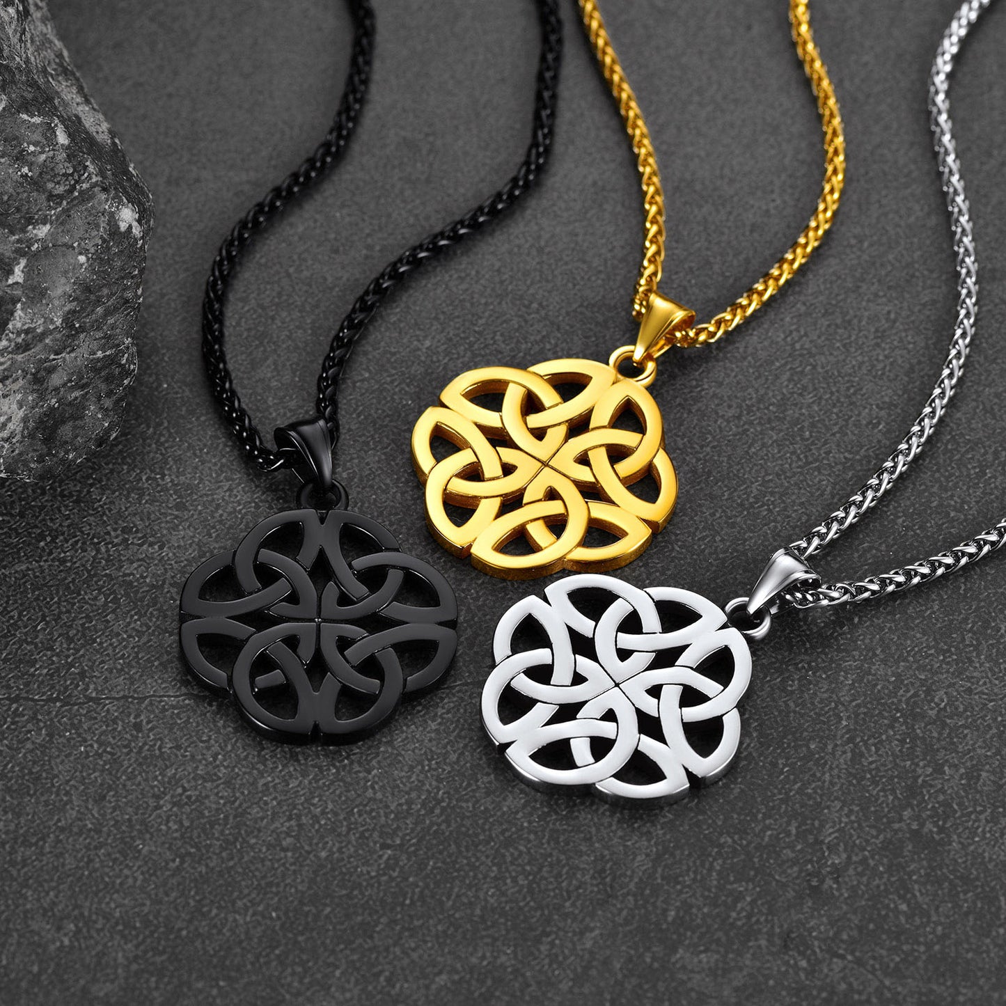 FaithHeart Viking Irish Celtic Knot Necklace For Men FaithHeart