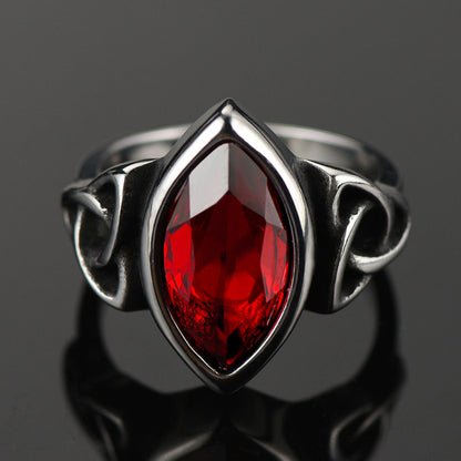 FaithHeart Vintage Celtic Ruby Ring Gemstone Ring for Men FaithHeart