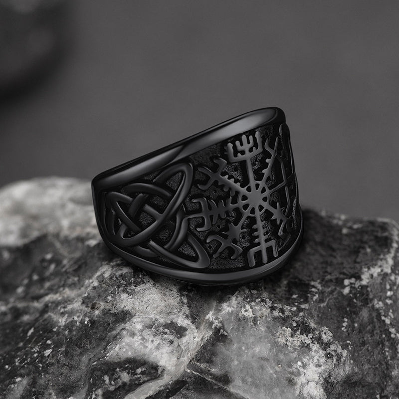 FaithHeart Viking Compass Ring with Celtic Knot for Men FaithHeart