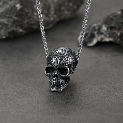 FaithHeart Gothic Skull Pendant Necklace For Men FaithHeart