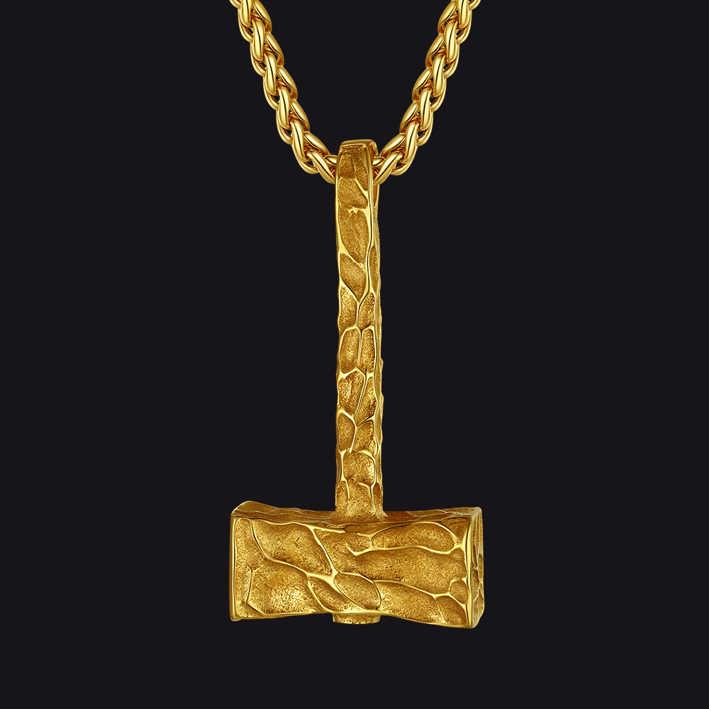 FaithHeart Viking Mjolnir Thor's Hammer Necklace Pendant For Men FaithHeart