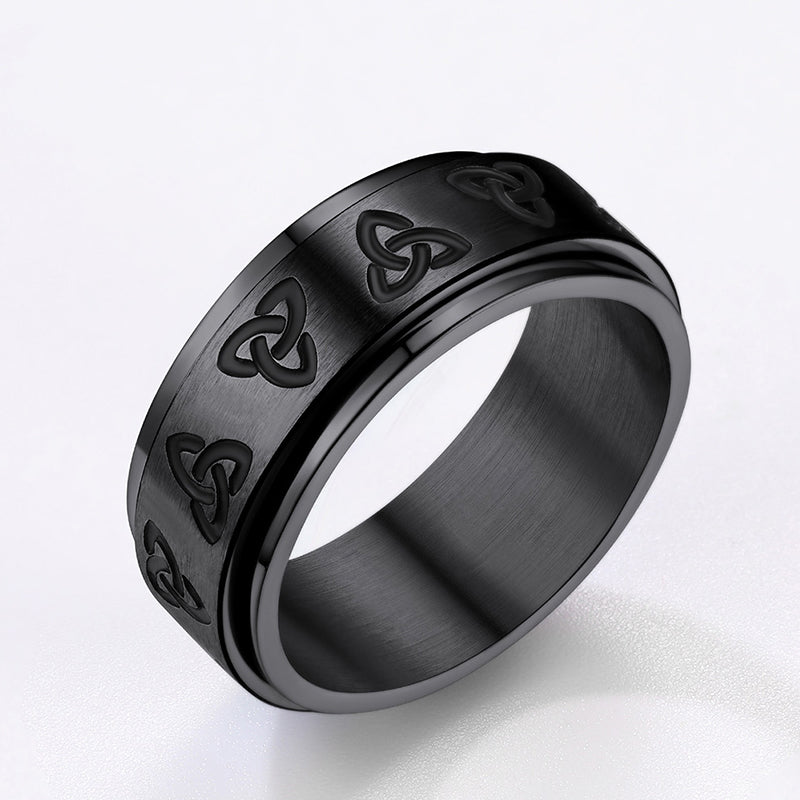 FaithHeart Celtic Knot Fidget Band Ring for Anxiety for Men FaithHeart