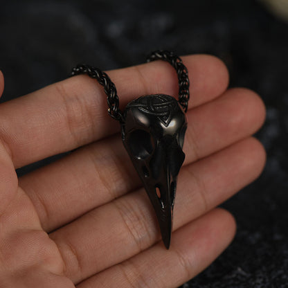 FaithHeart Viking Raven Skull Necklace with Celtic Knot for Men FaithHeart