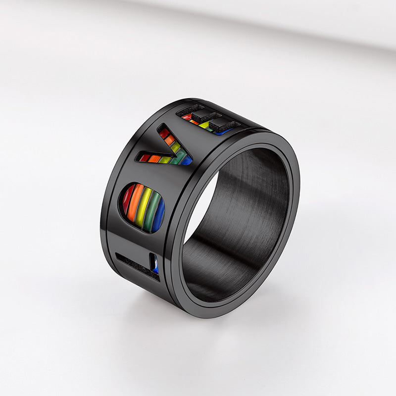 FaithHeart Popular Rainbow Love Pride Ring, Fidget Anxiety Ring for LGBT FaithHeart