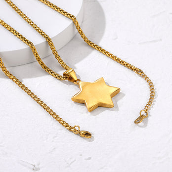 FaithHeart Retro Jewish Star Of David Necklace For Men FaithHeart