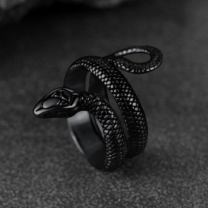 FaithHeart Punk Coiled Snake Ring for Men FaithHeart