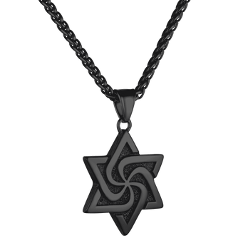 FaithHeart Retro Jewish Star Of David Necklace For Men FaithHeart