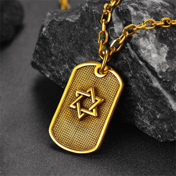 FaithHeart Custom Jewish Star Of David Dog Tag Necklace For Men FaithHeart