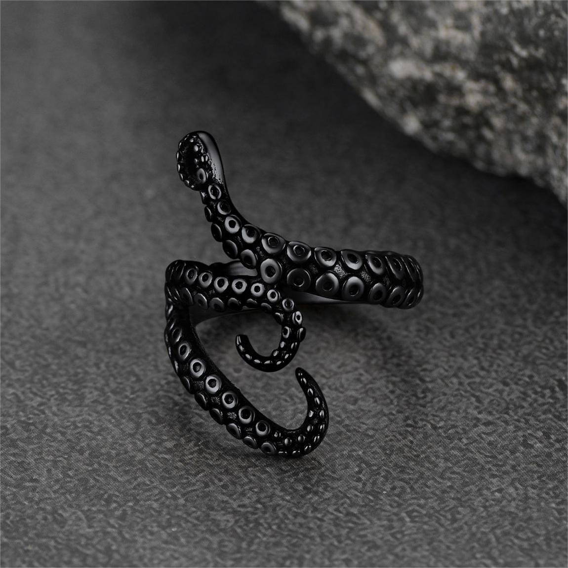 FaithHeart Punk Octopus Tentacle Ring For Men FaithHeart