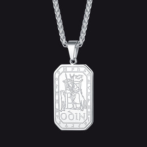 FaithHeart Viking Rune Odin Dog Tag Pendant Necklace for Men FaithHeart