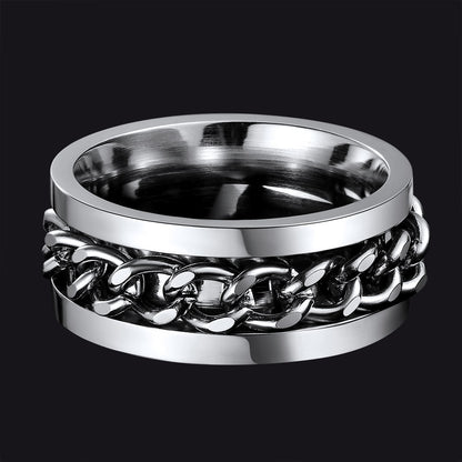 FaithHeart Cuban Chain Fidget Ring for Anxiety for Men FaithHeart